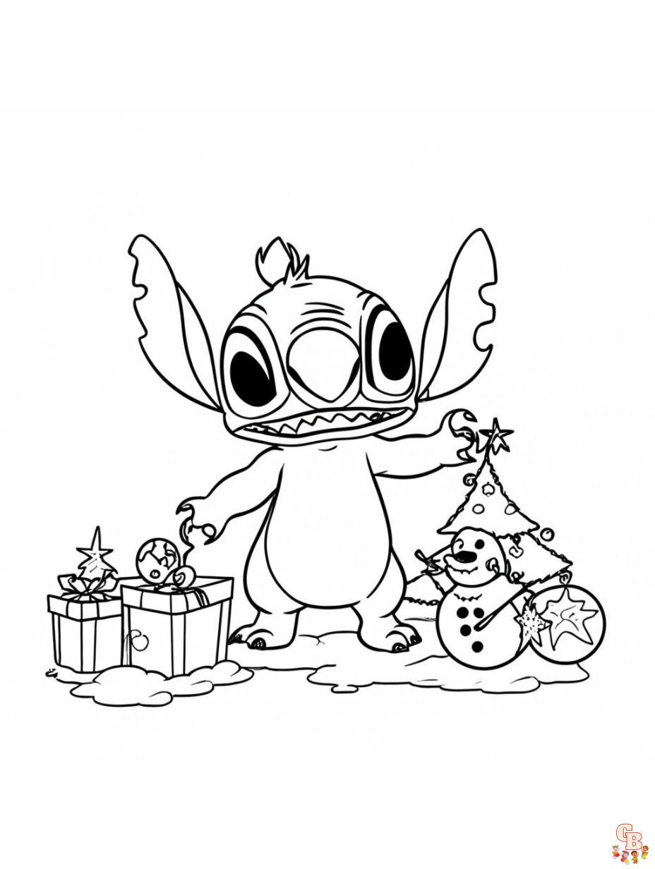 Stitch and Present on Christmas