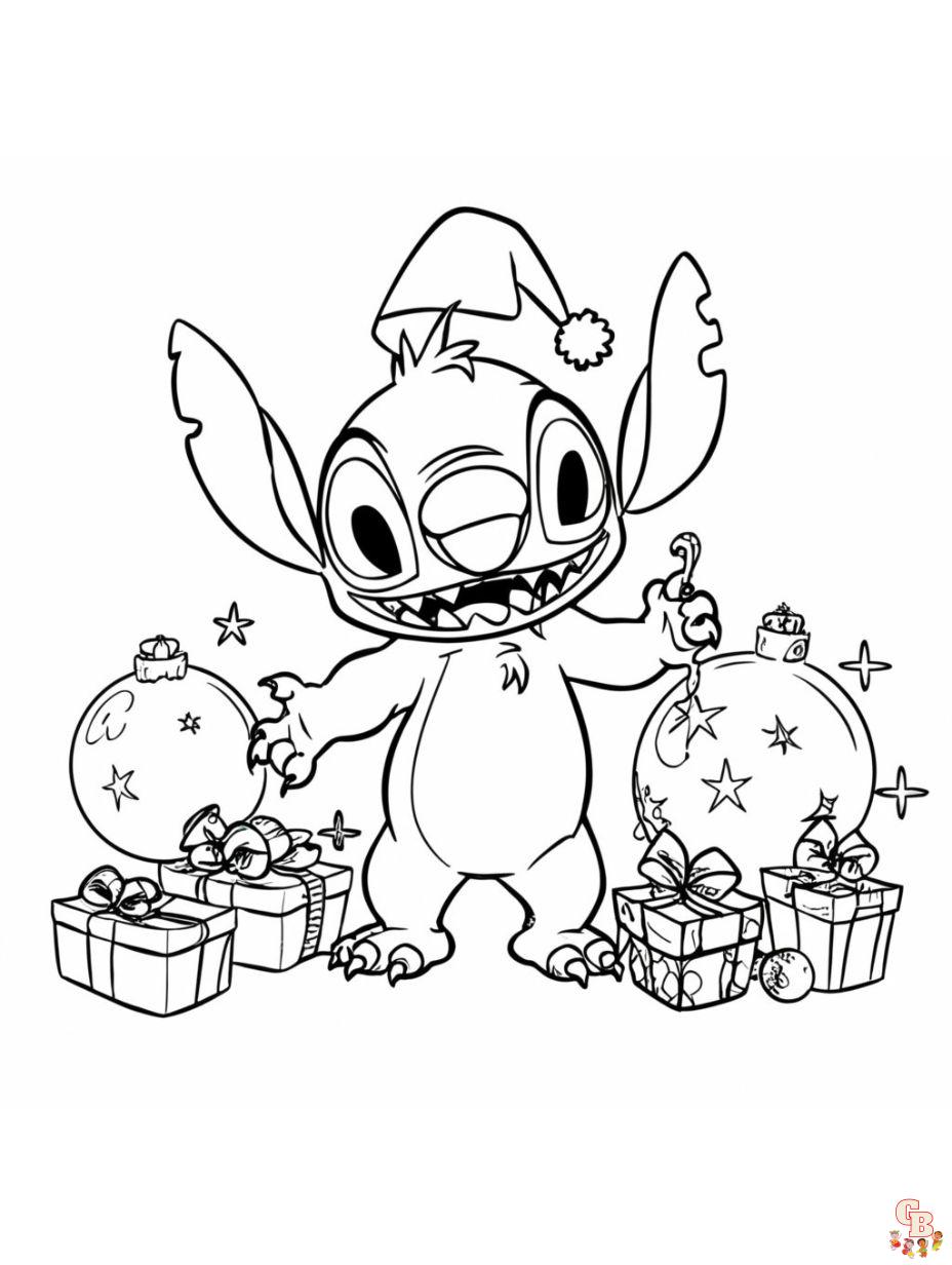 Stitch and gift on Christmas