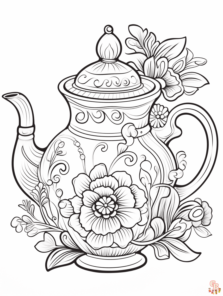 Teapot coloring pages free