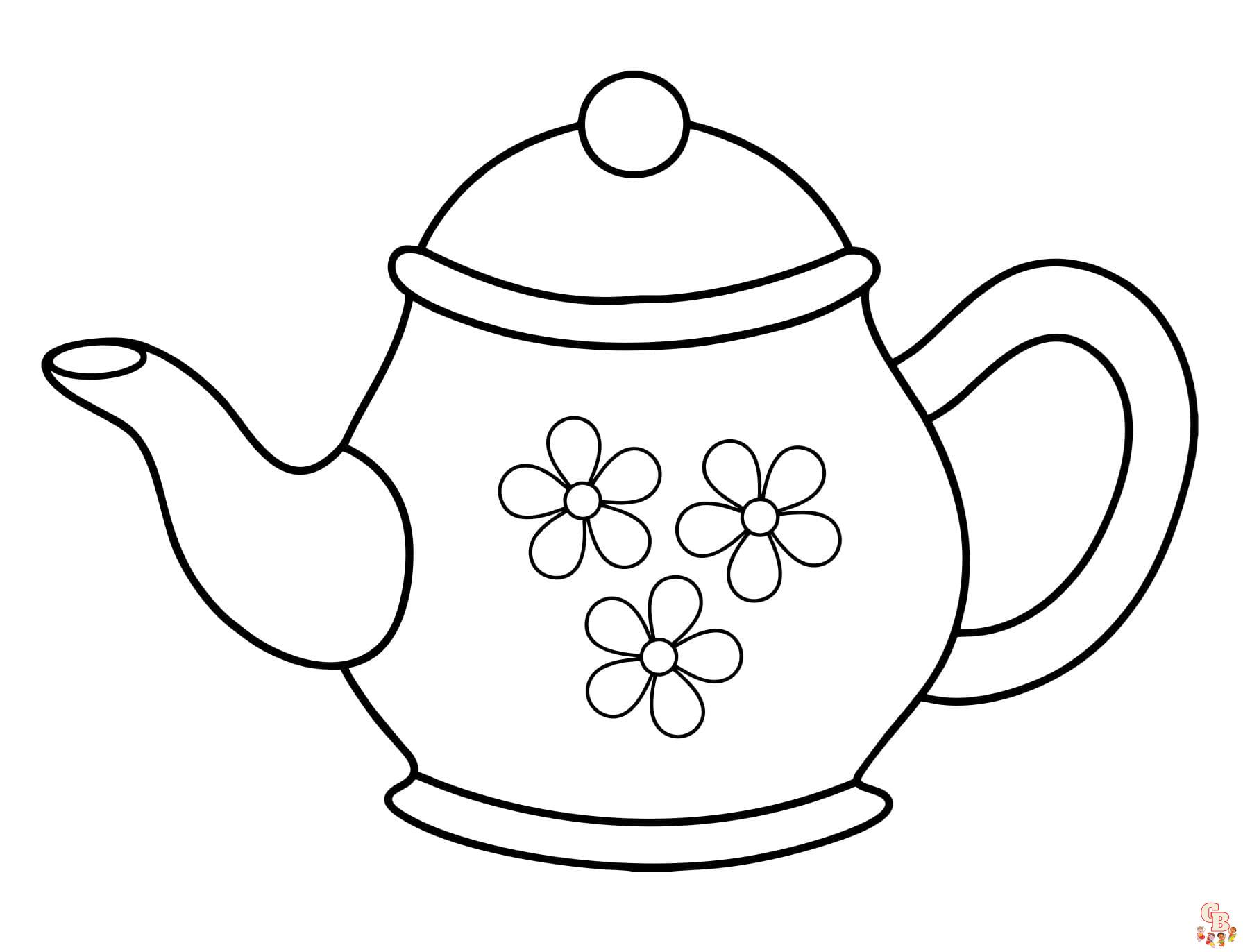 Teapot coloring pages printable free