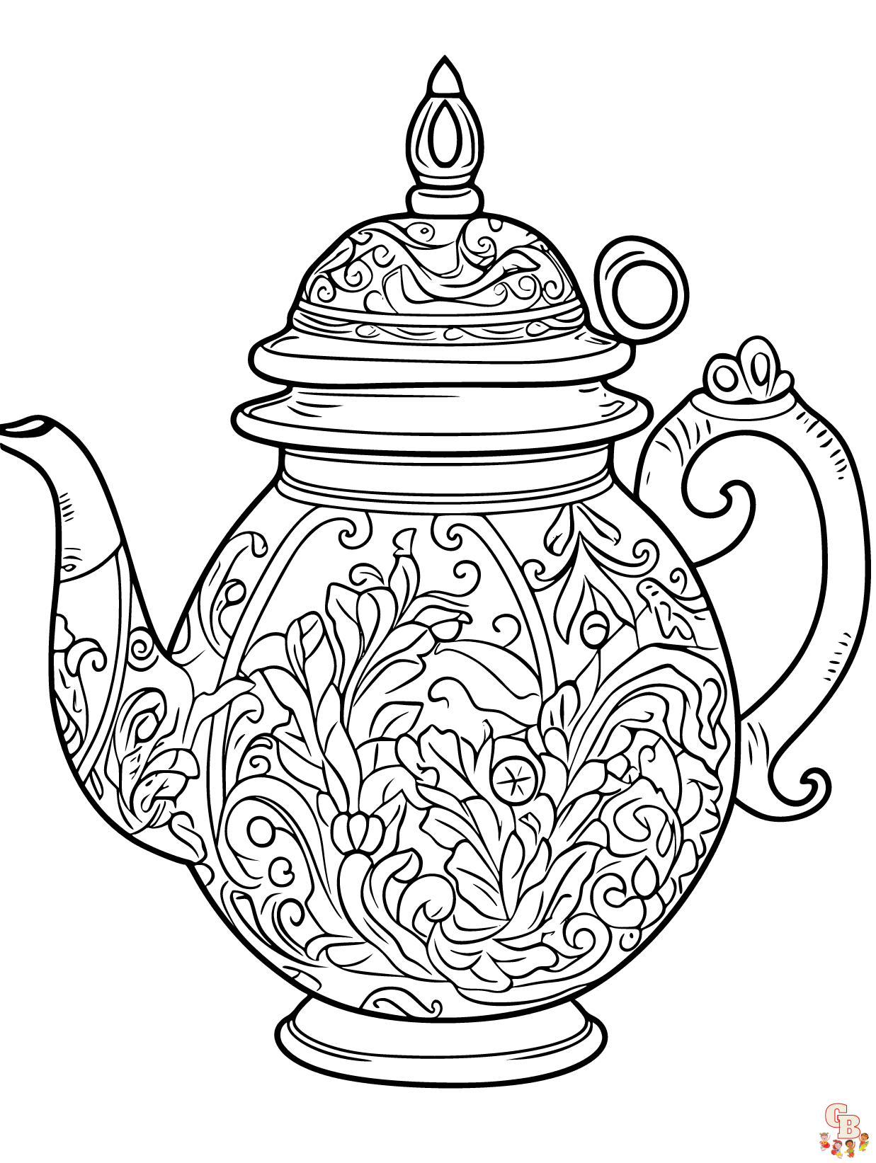 Teapot coloring pages printable