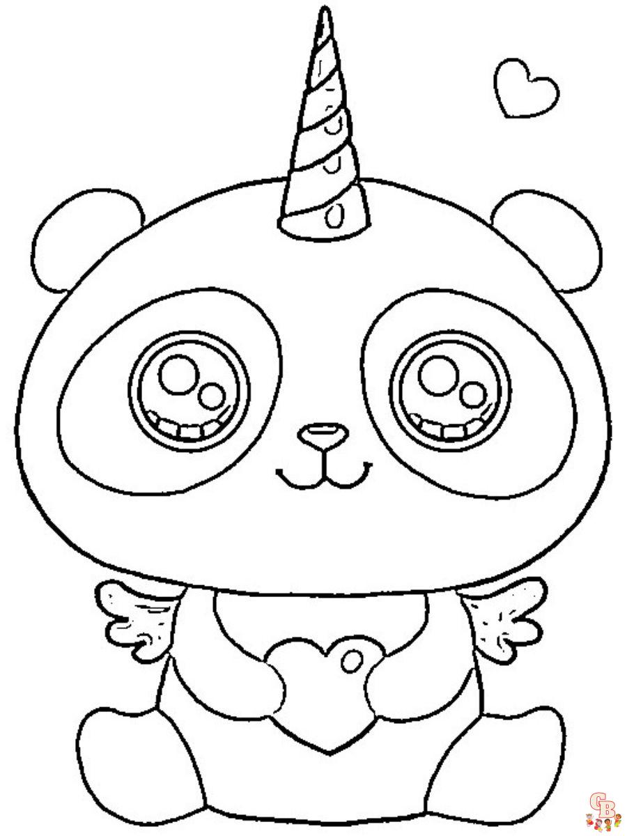 Unicorn Panda Coloring Page