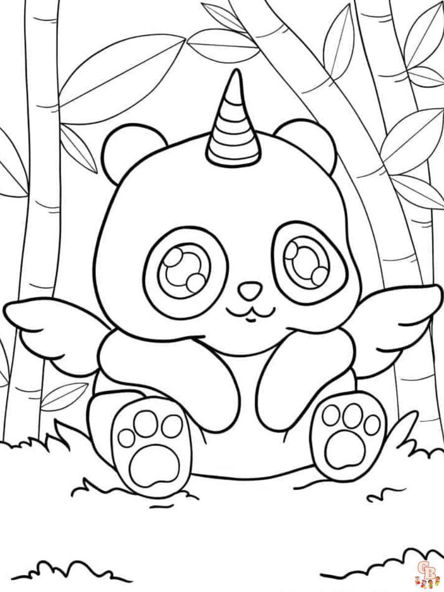 Unicorn Panda Coloring Pages