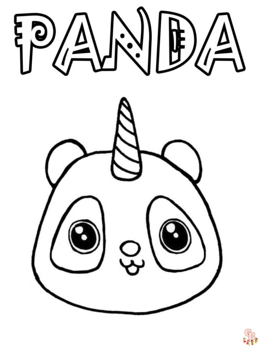 Unicorn Panda Coloring Pages Free