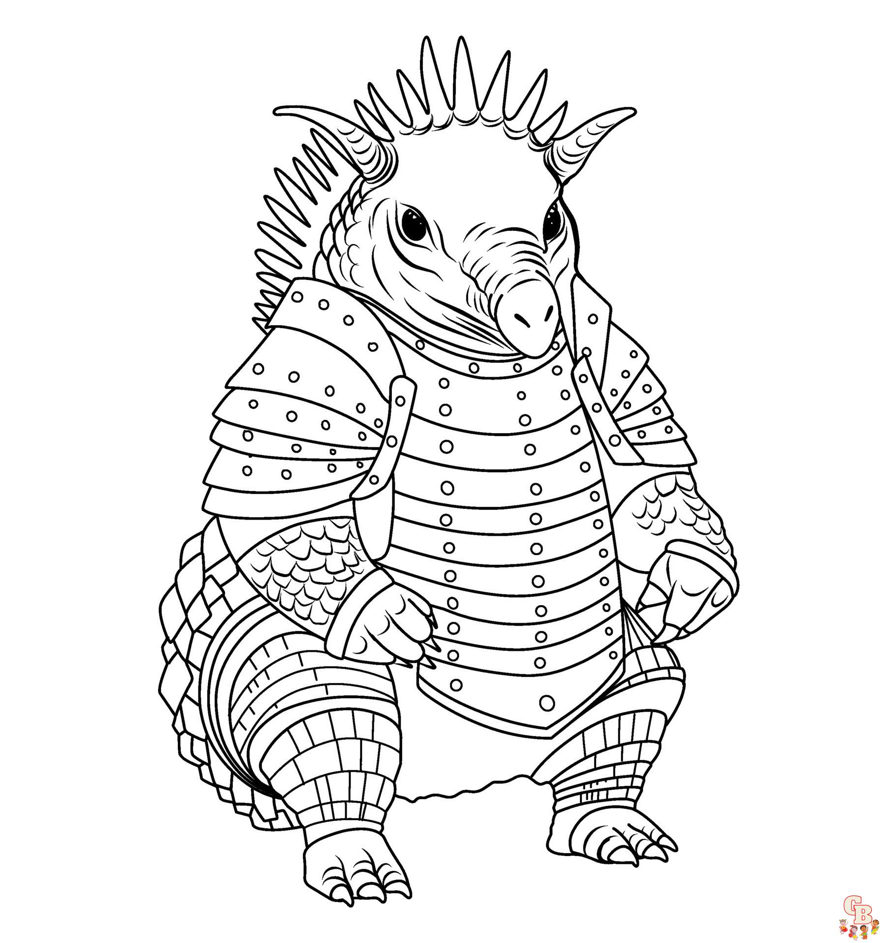 armadillo coloring pages free