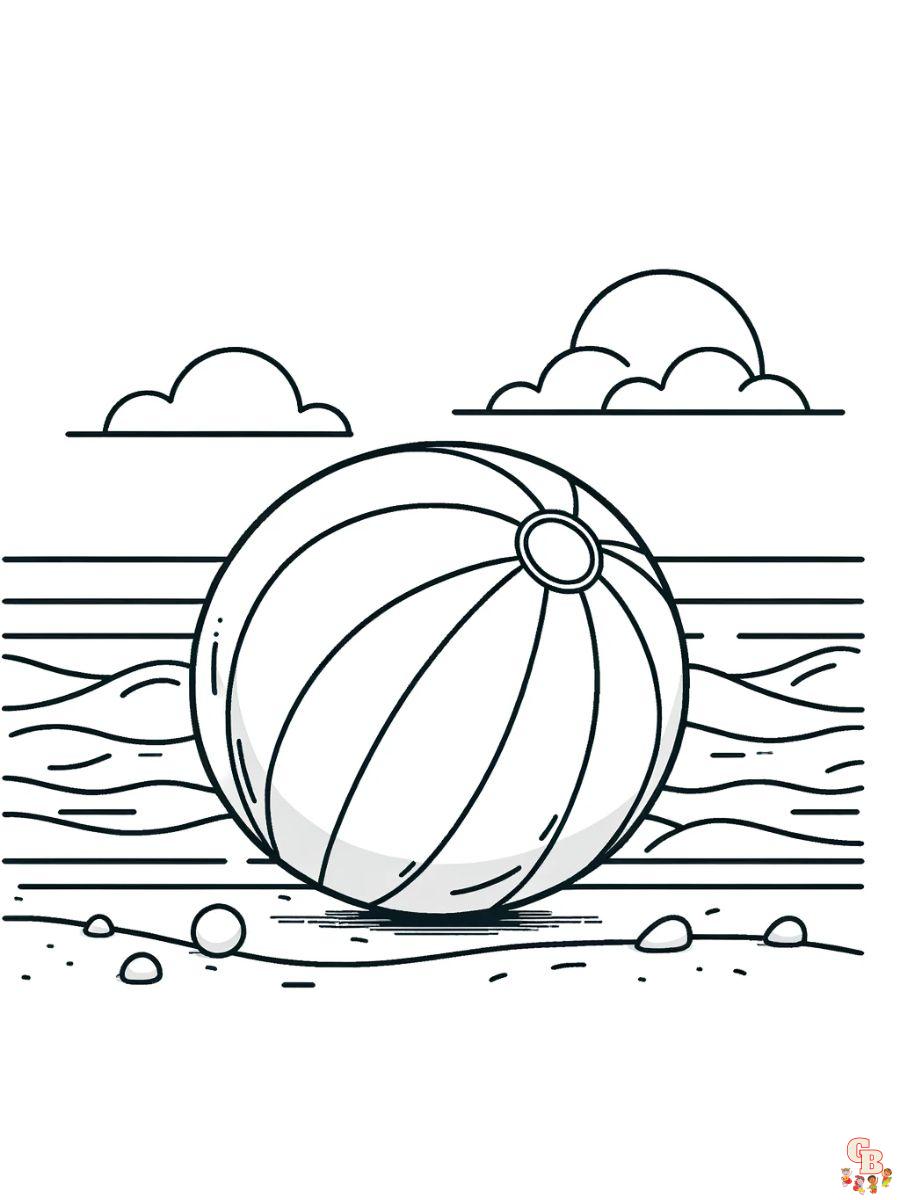 beach ball coloring pages free printable