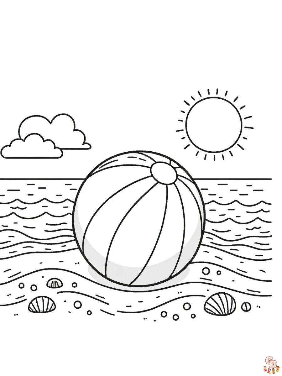 beach ball coloring pages printable