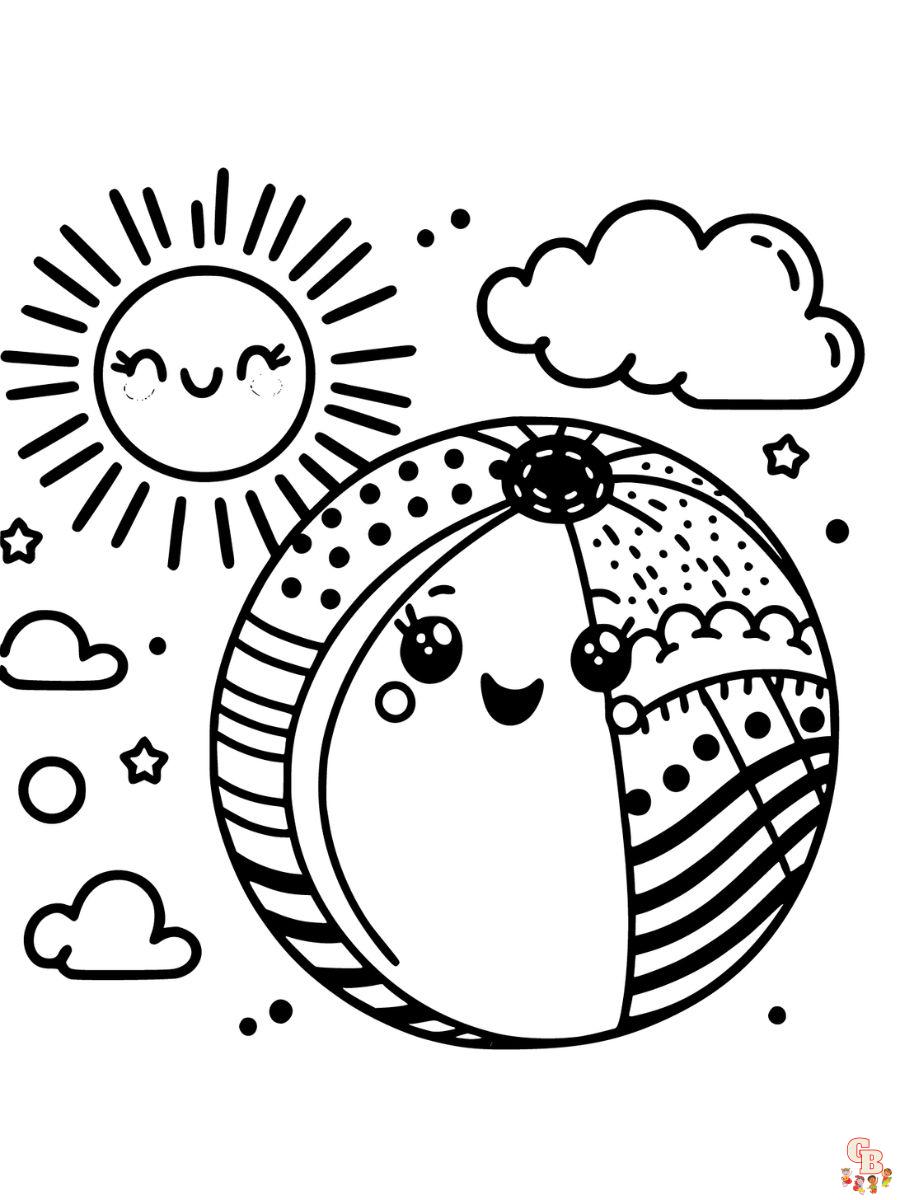 beach ball coloring pages to print