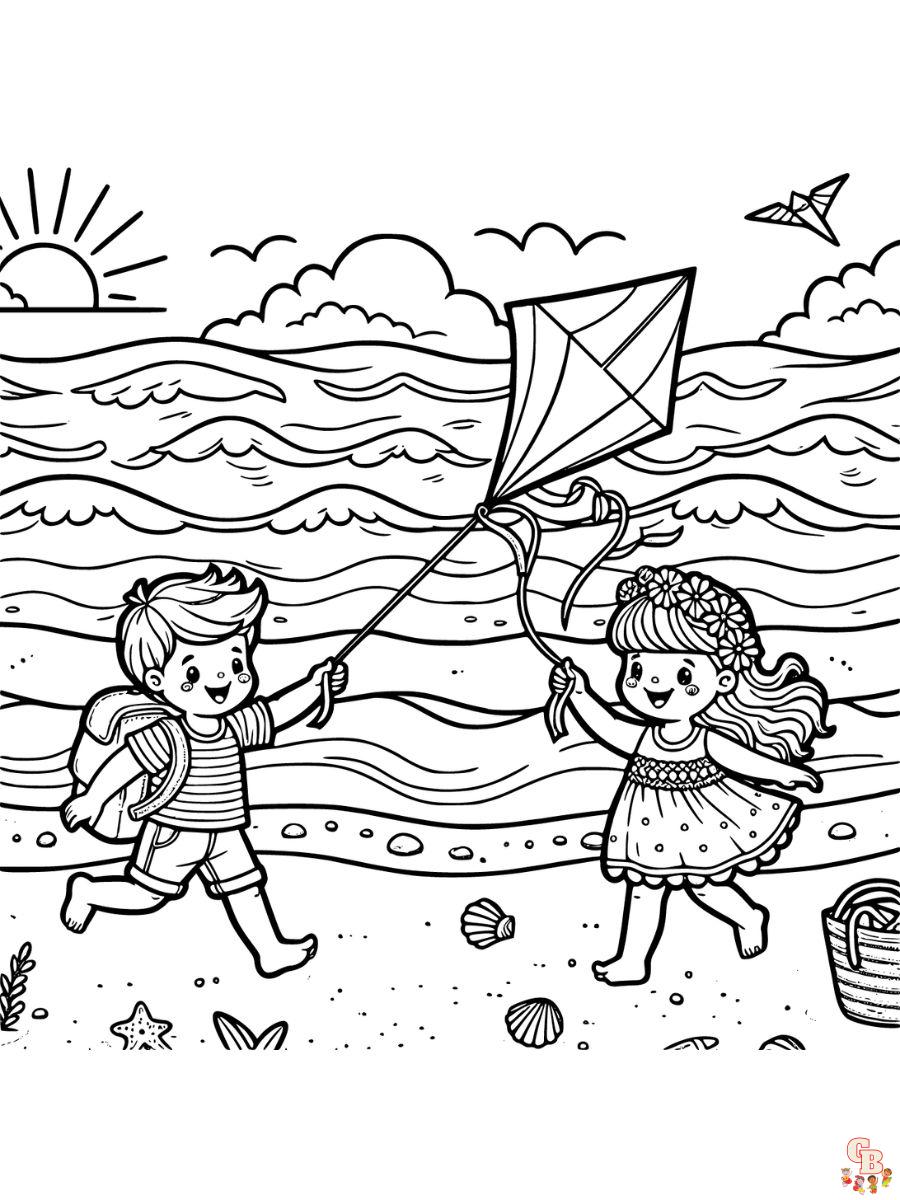 beach coloring pages for kids