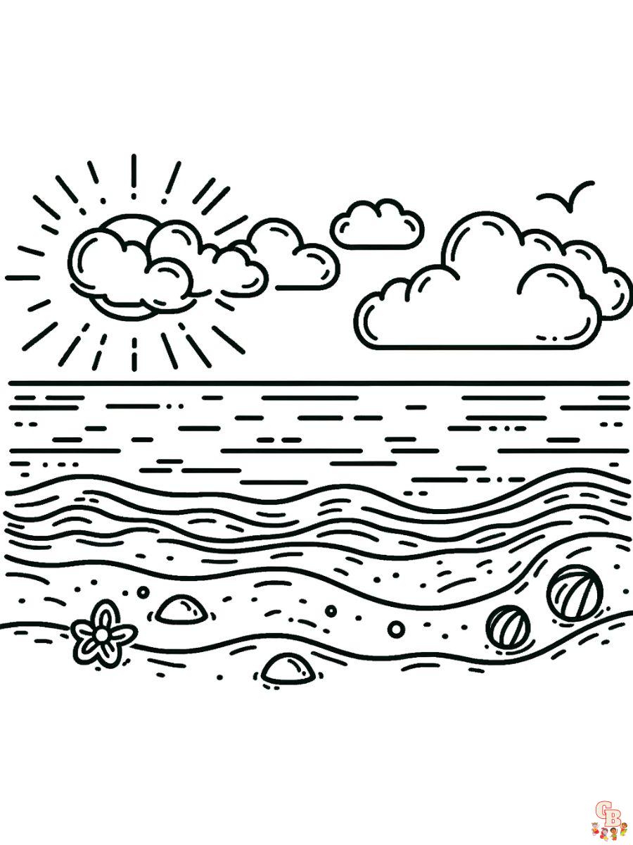 beach coloring sheets