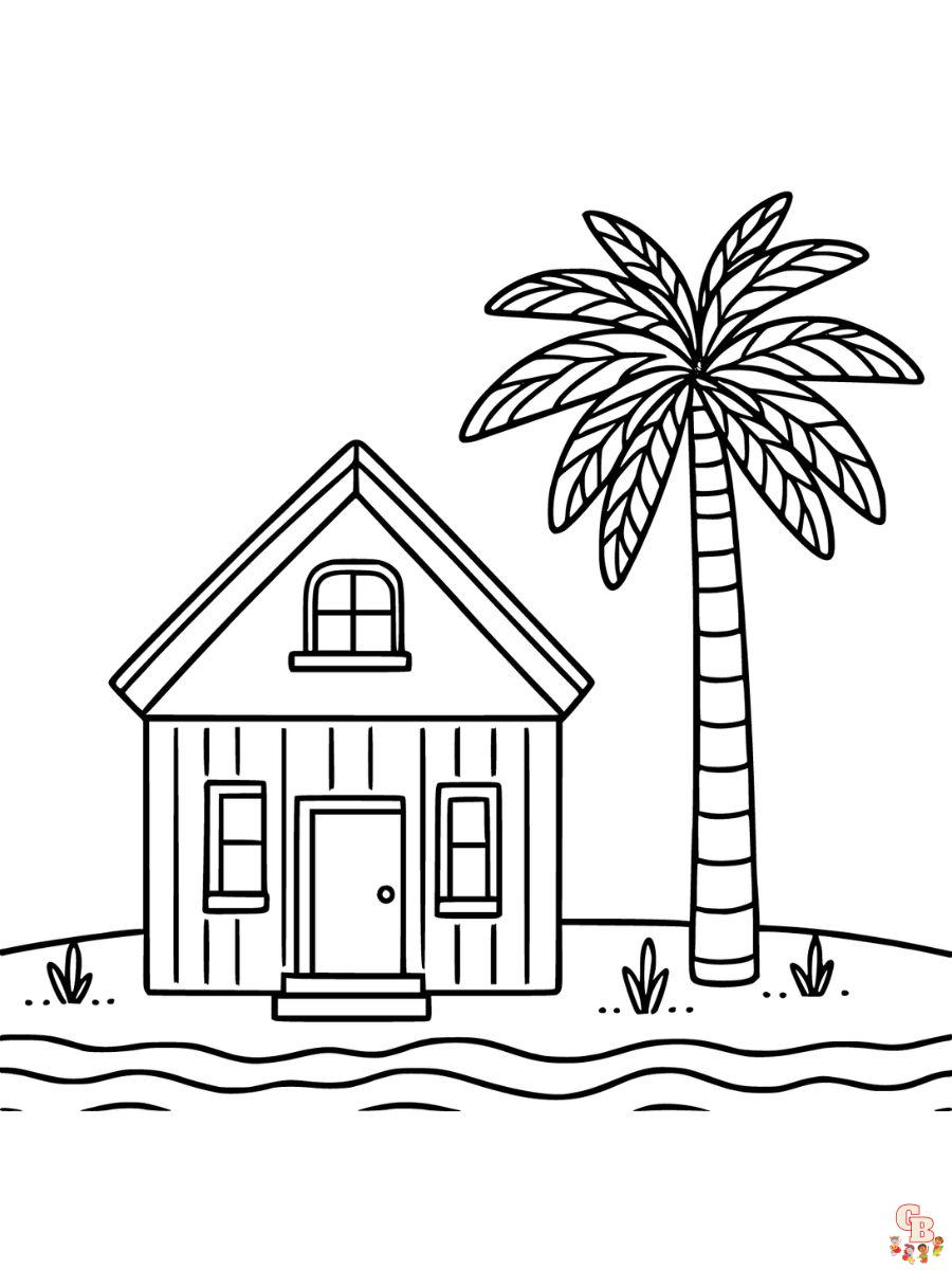 beach house coloring pages printable