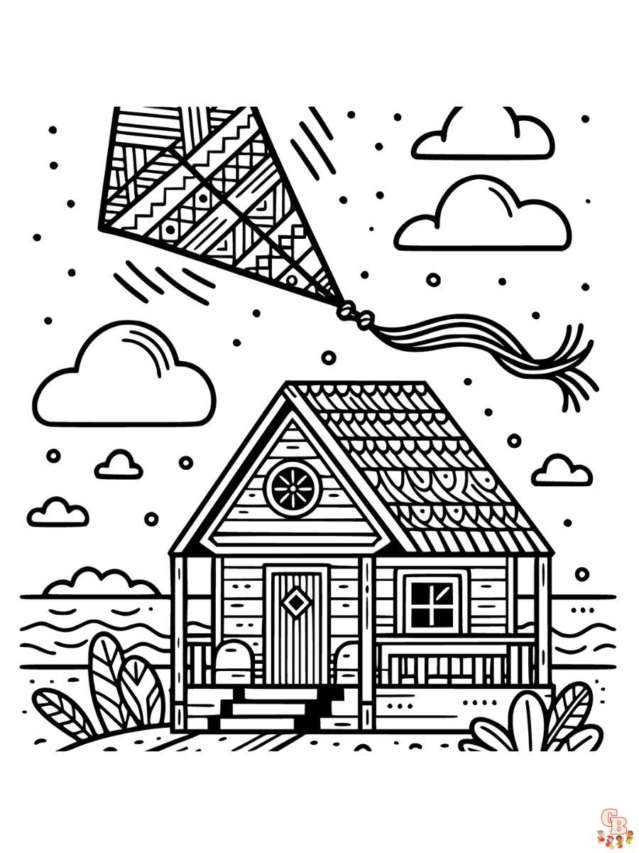 beach house coloring pages