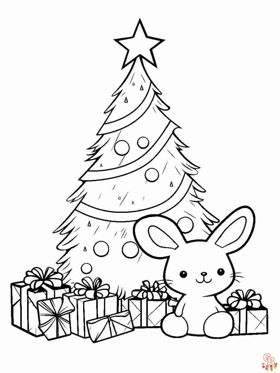 bunny christmas coloring pages