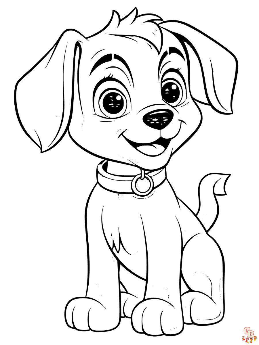 cartoon puppy coloring page