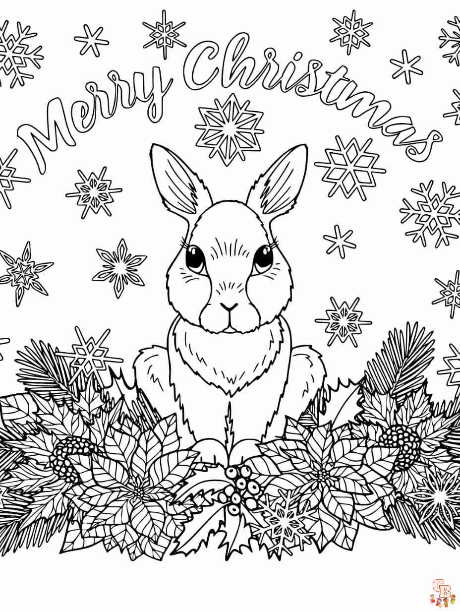 christmas bunny coloring pages