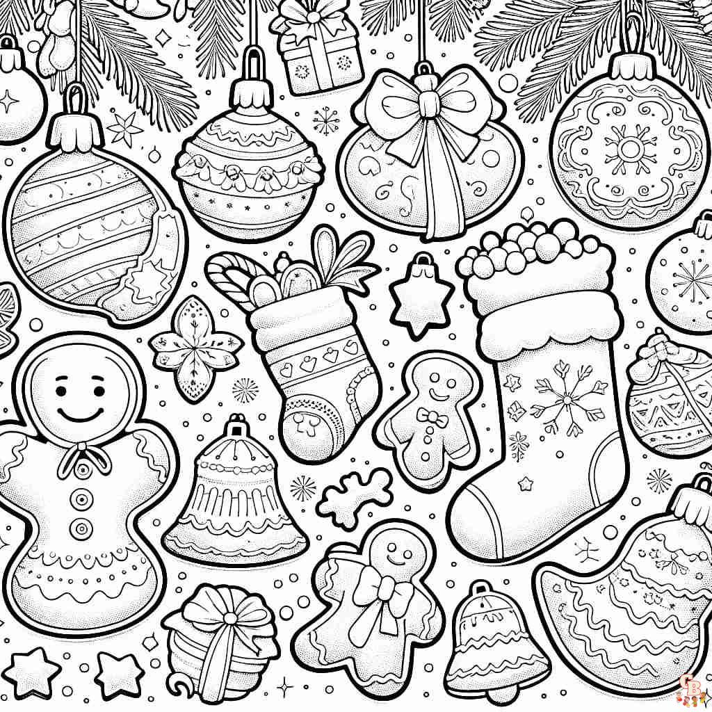 christmas cookie coloring pages