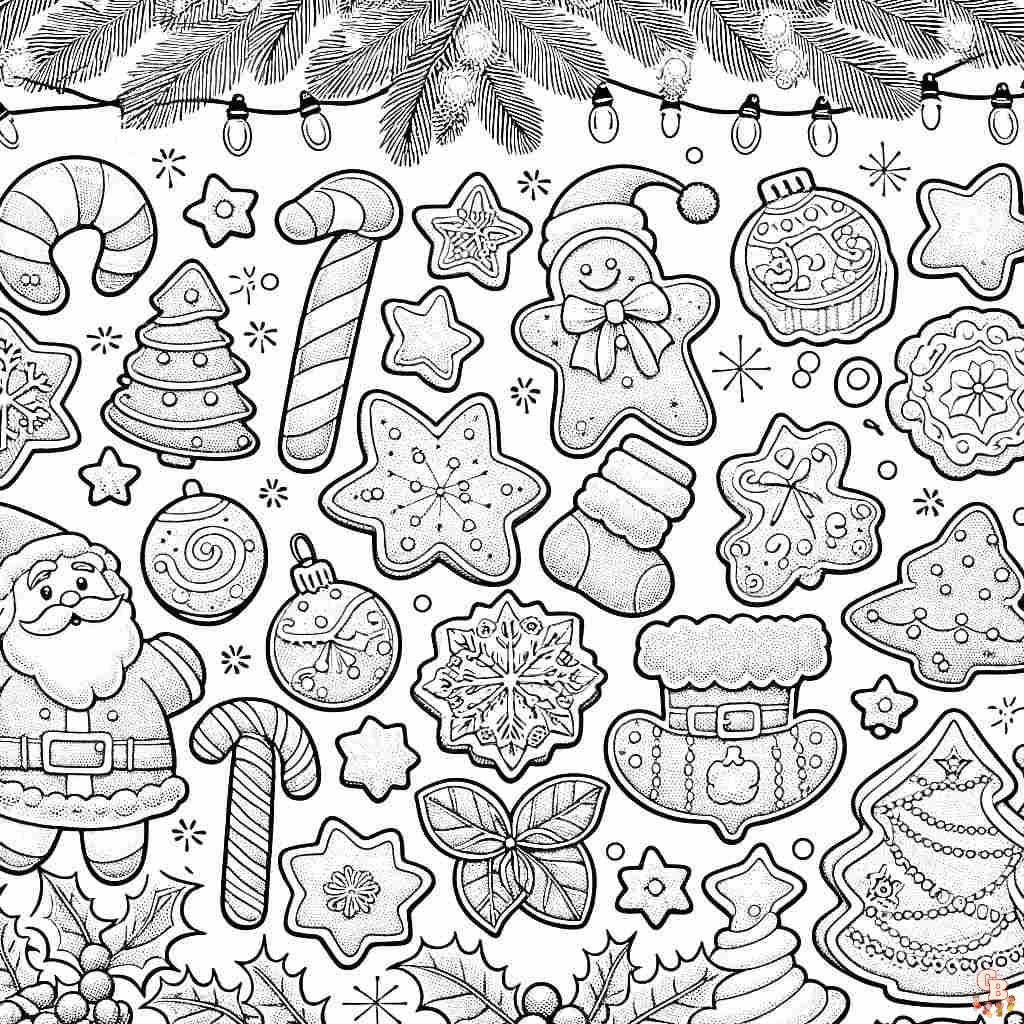 christmas cookies coloring page