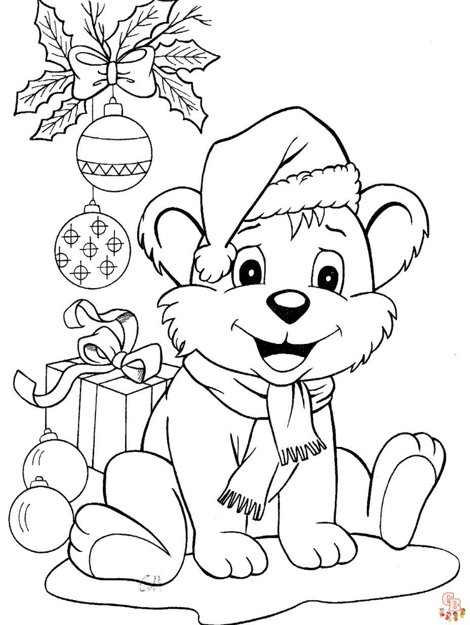 christmas puppy coloring page