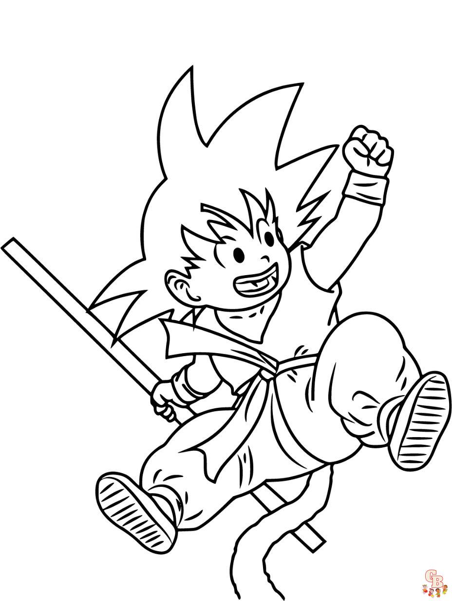 coloring page dragon ball kids