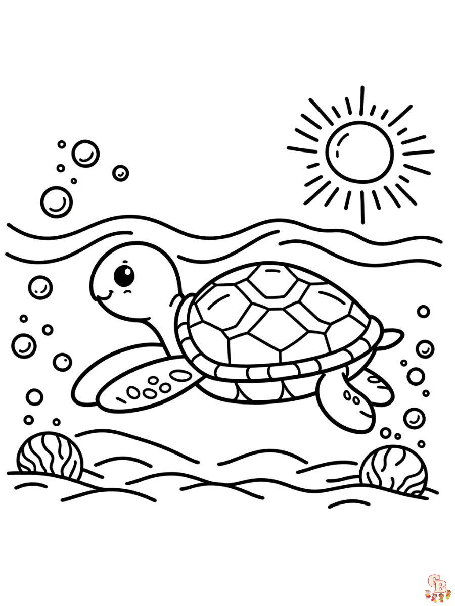 coloring page of turtle