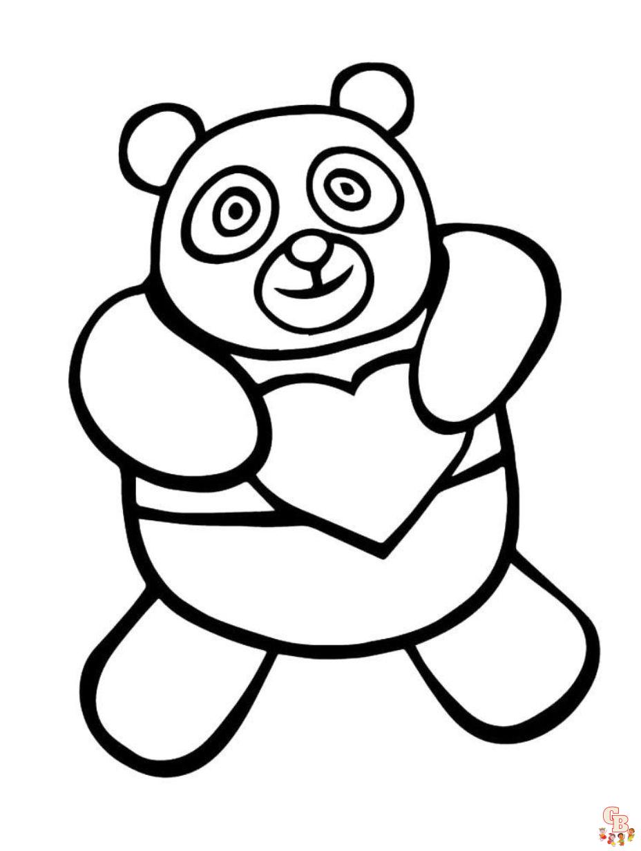 coloring page panda bear printable