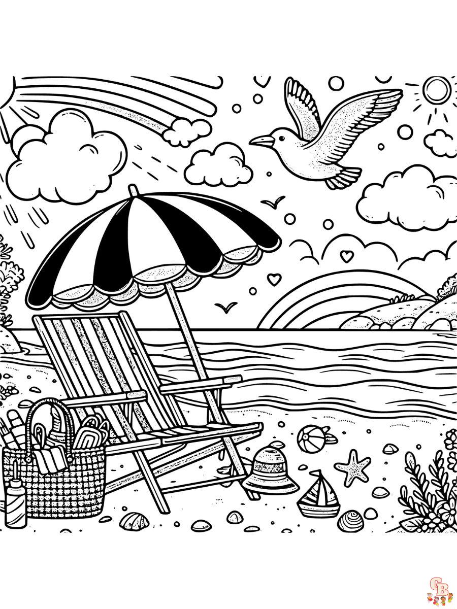 coloring pages beach scene