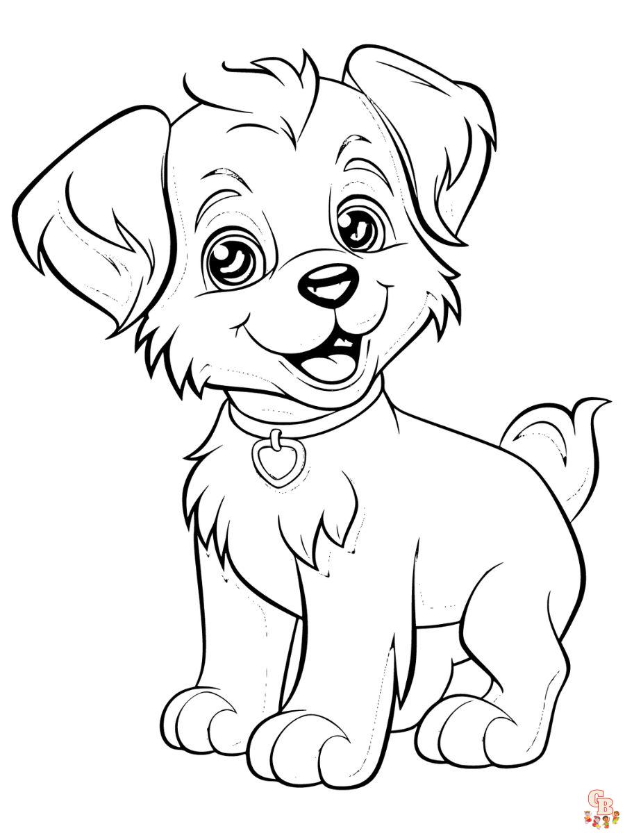 coloring pages cute puppy