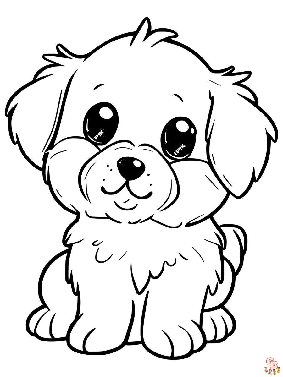 coloring pages cute puppy