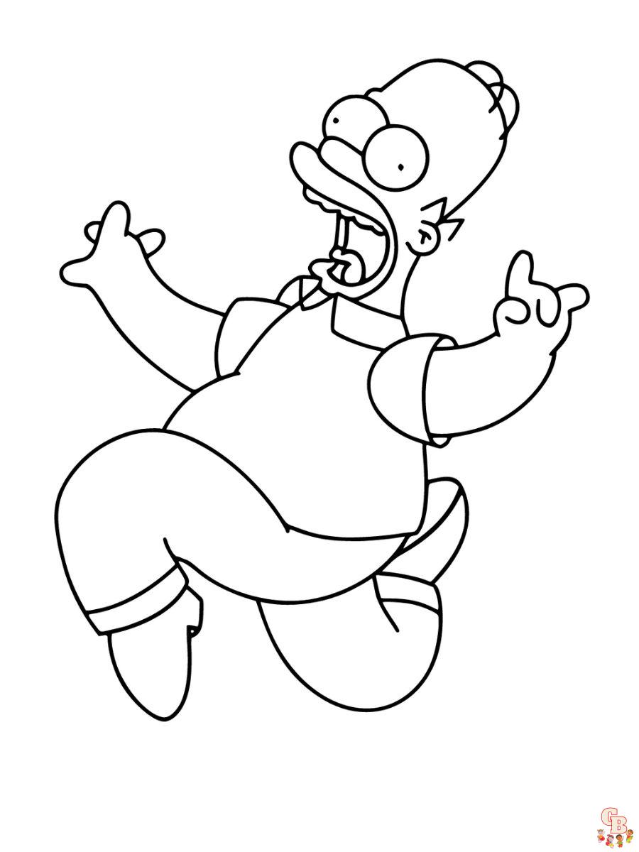 coloring pages homer simpson