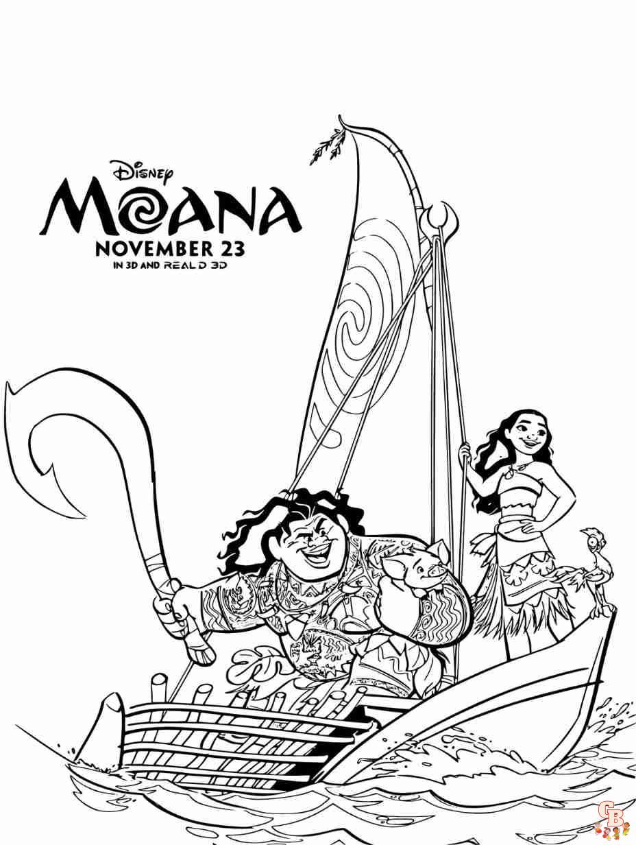 coloring pages moana maui