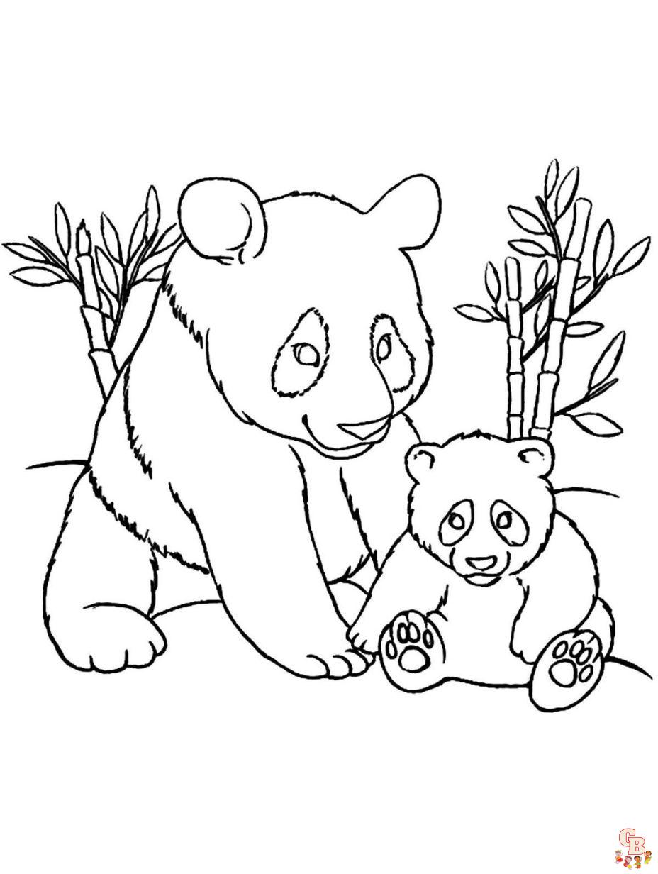 coloring pages of panda bears