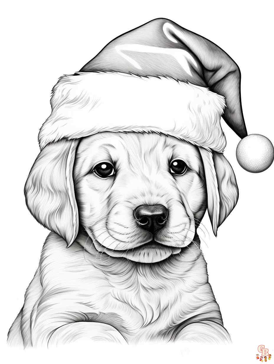 coloring pages puppy christmas