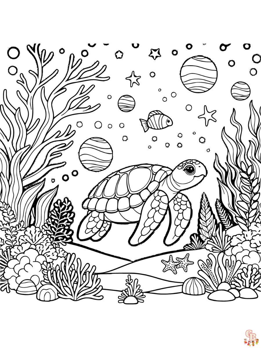 coloring pages sea turtle