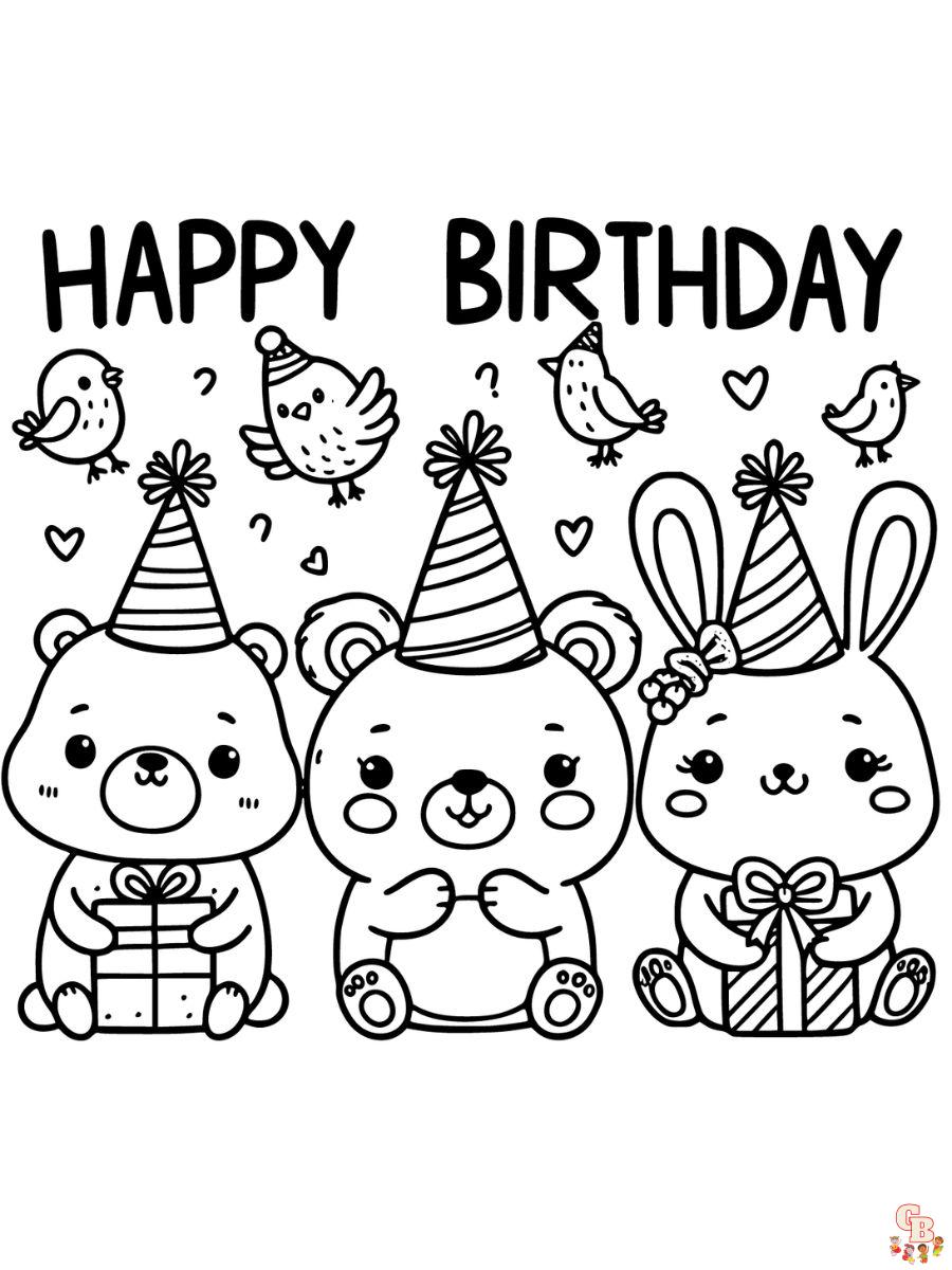 cute happy birthday coloring pages free