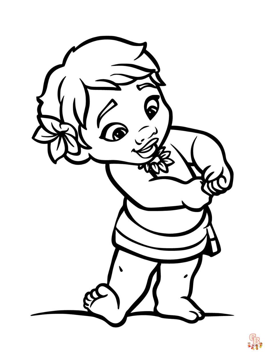 cute moana coloring pages