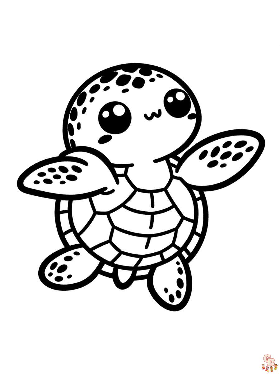 cute sea turtle coloring page