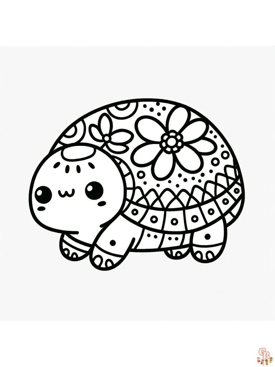 cute turtle coloring page