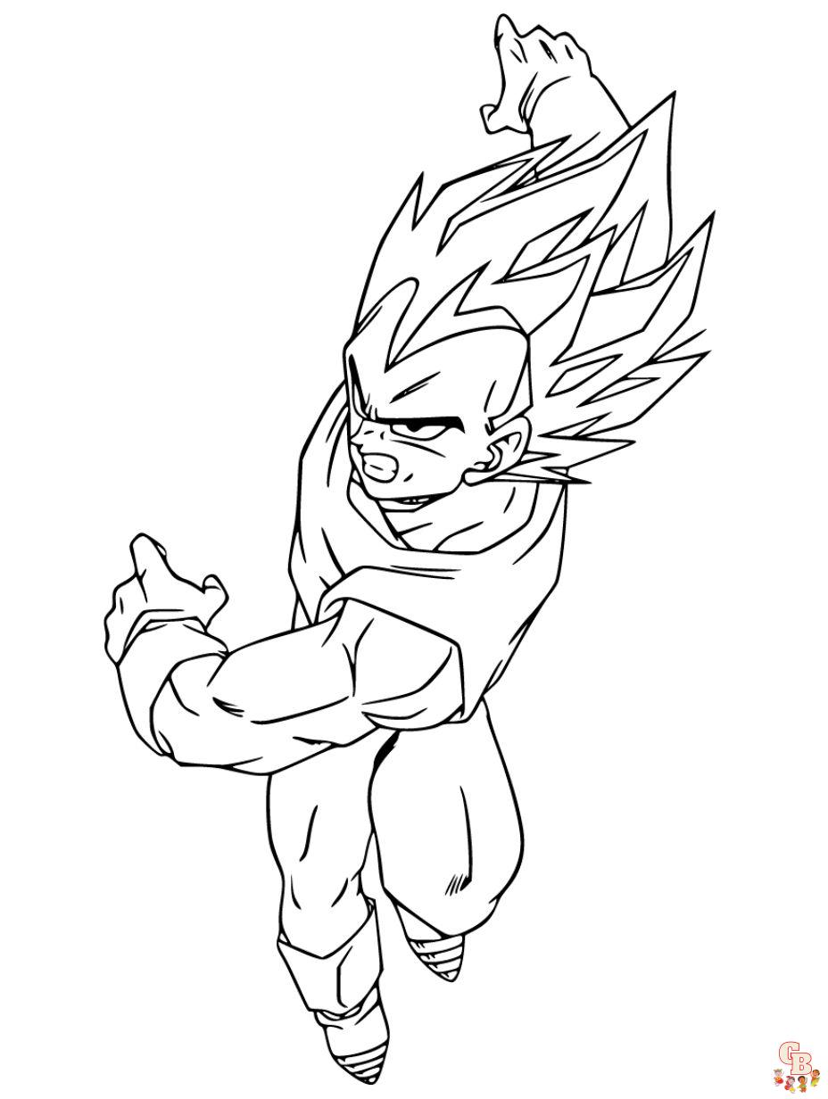 dragon ball z coloring pages vegeta