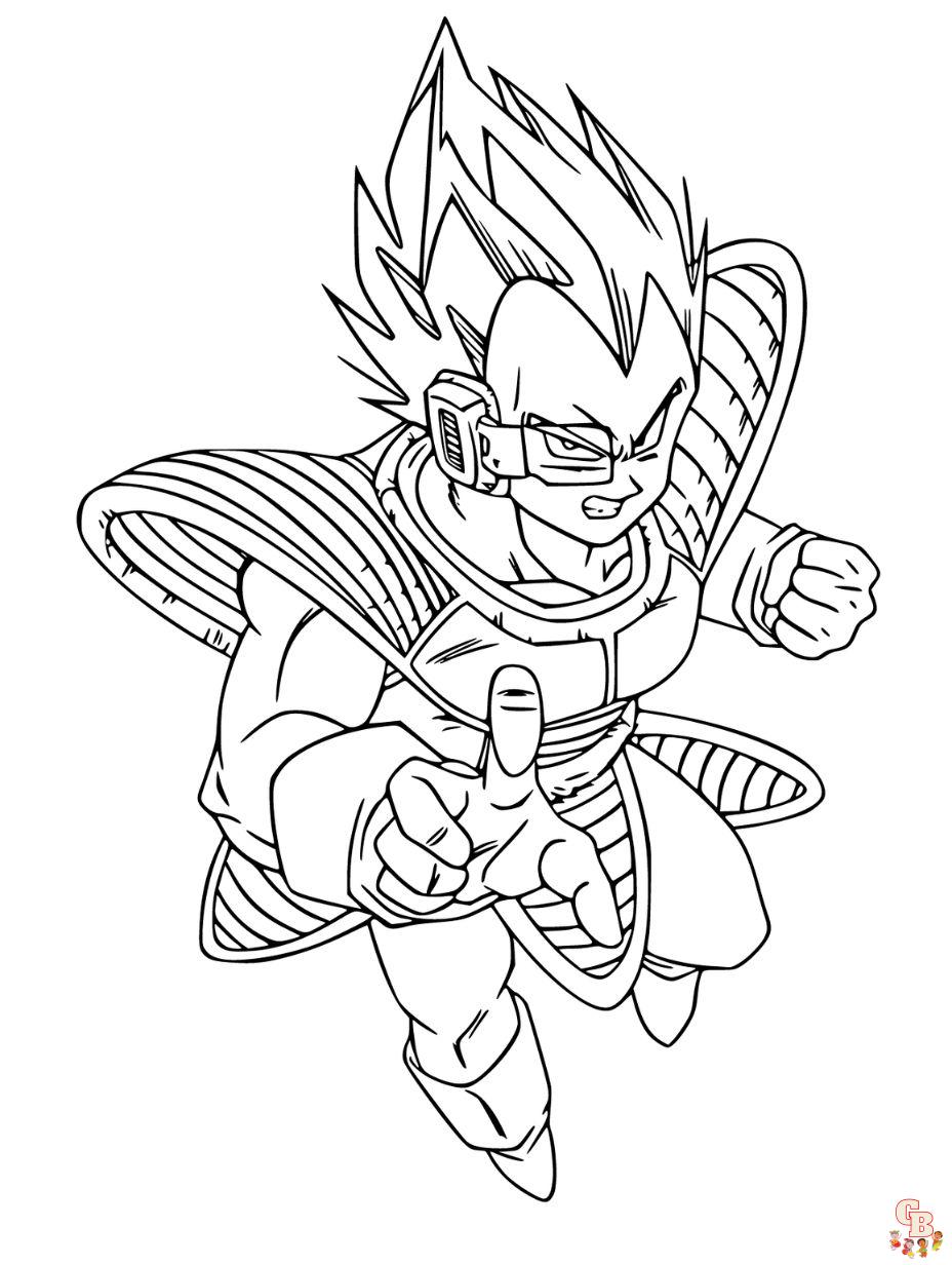 dragon ball z vegeta coloring pages