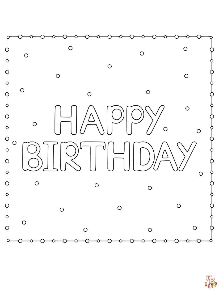 easy happy birthday coloring pages