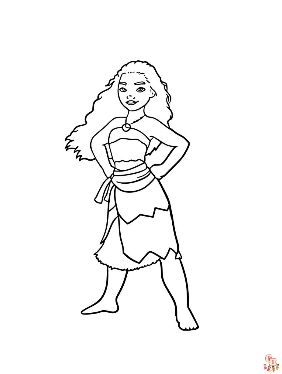 easy moana coloring page