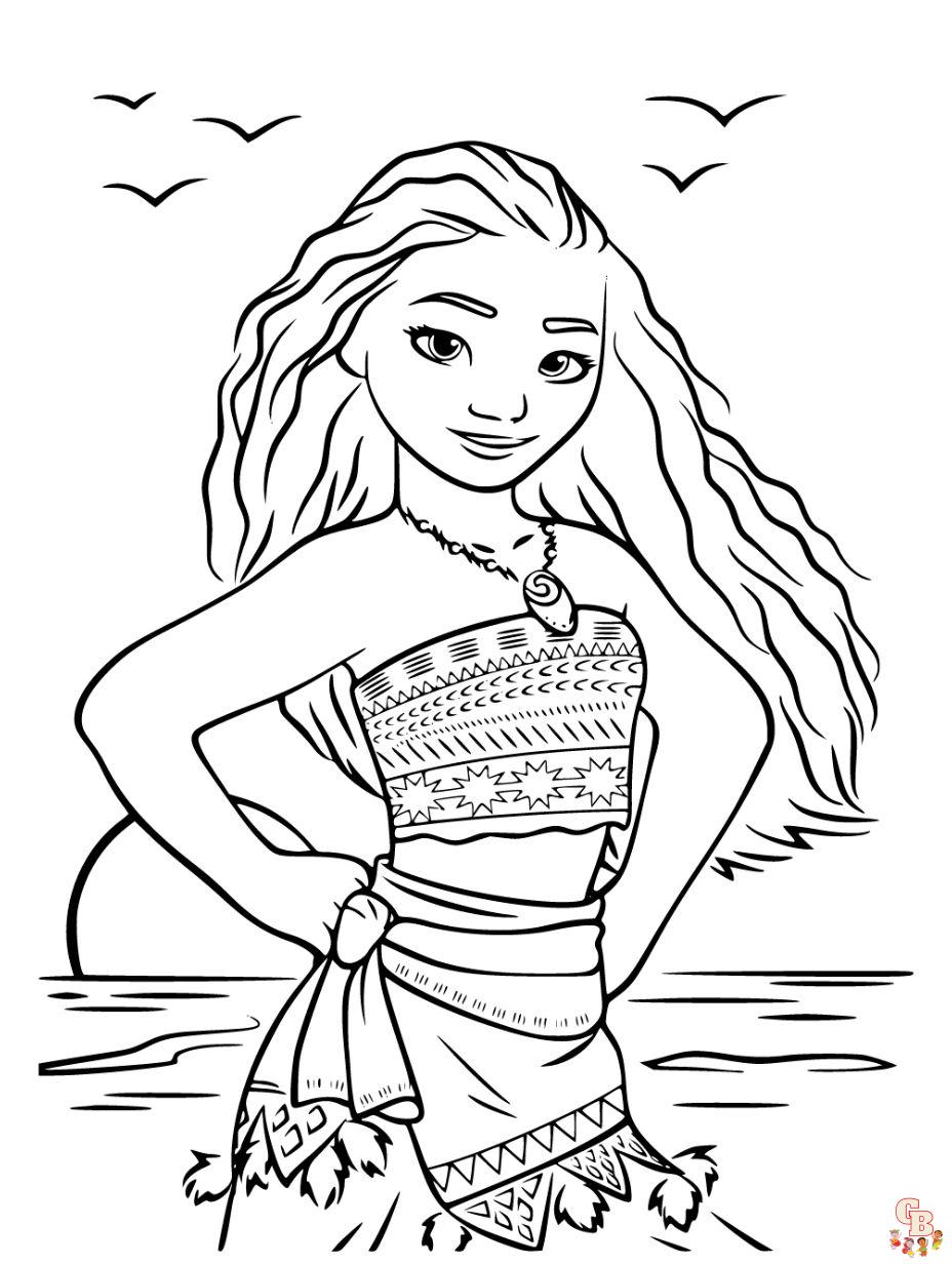 easy moana coloring pages