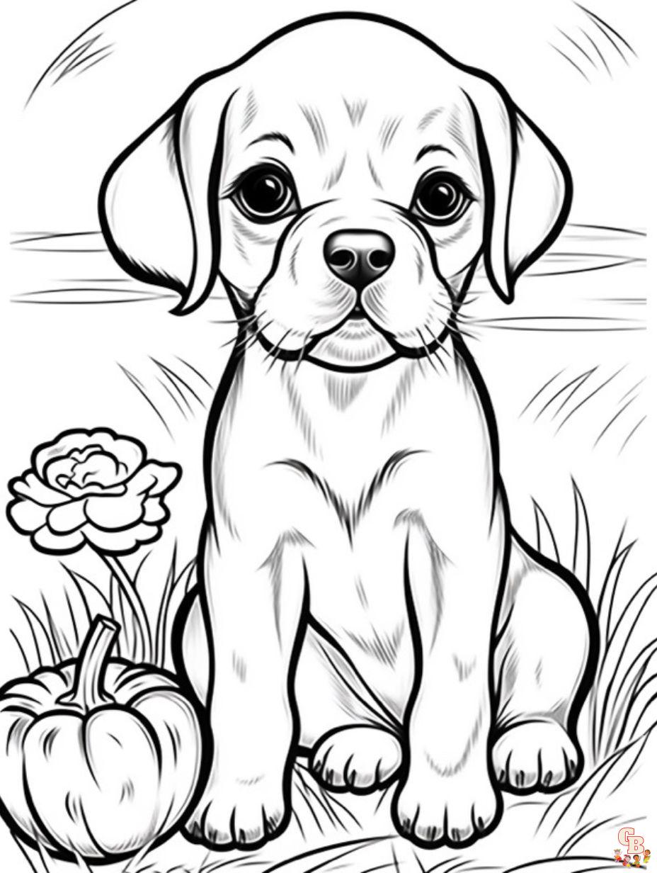 easy realistic puppy coloring pages