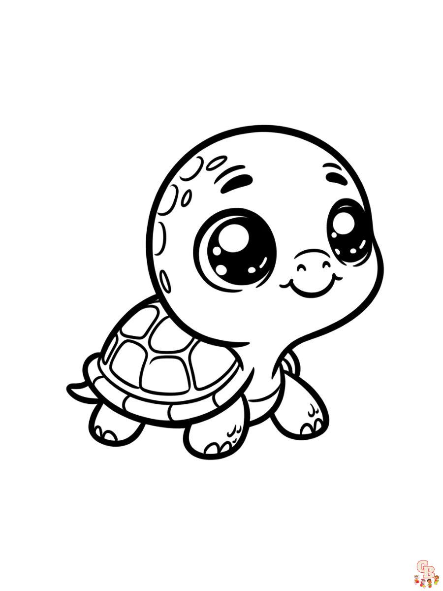 easy turtle coloring pages