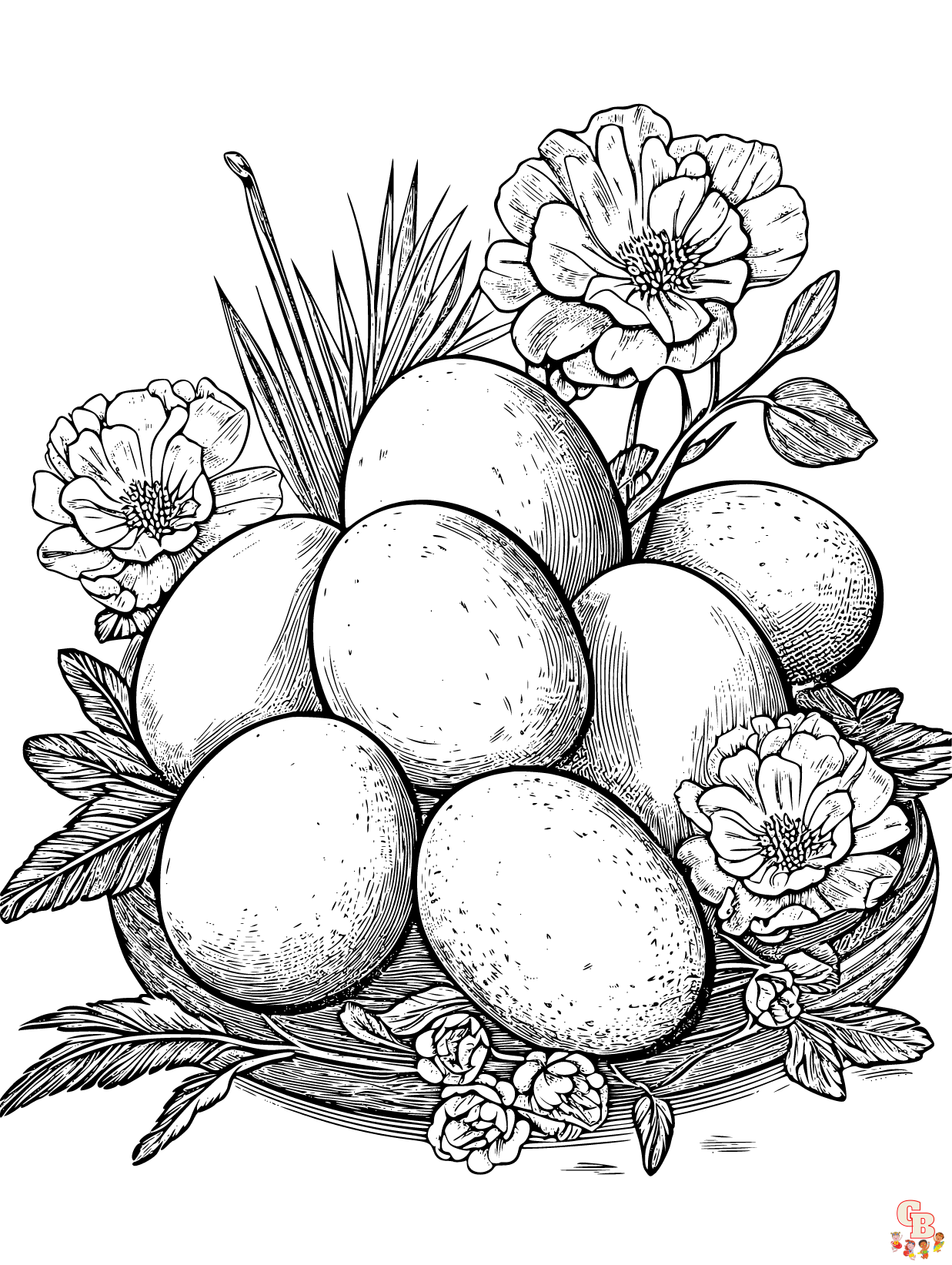 eggs coloring pages printable