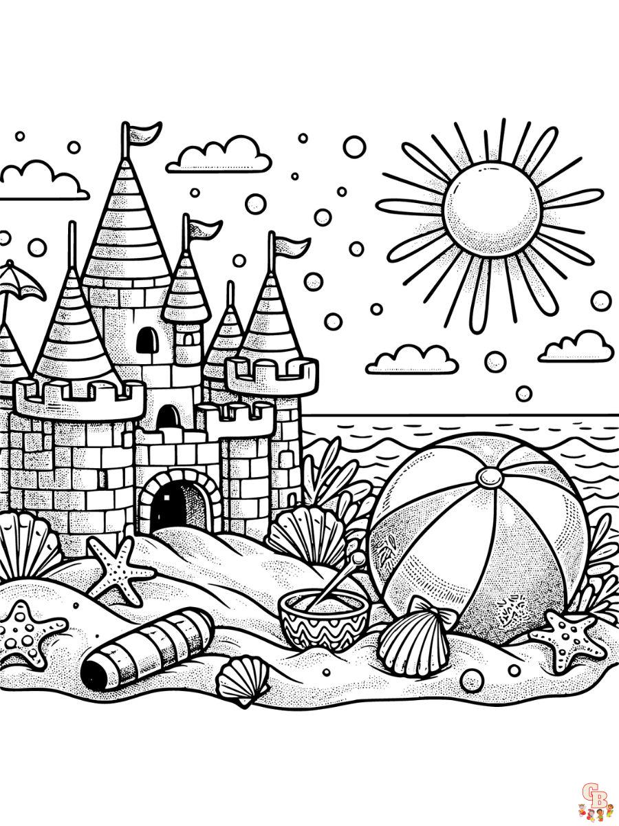 free beach coloring pages