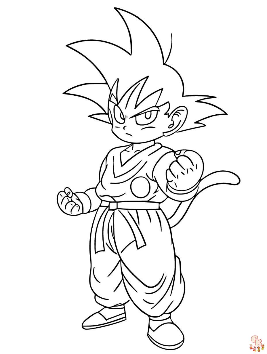 free goku kids coloring pages