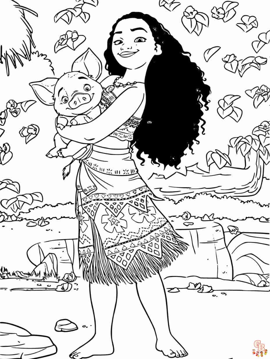 free printable moana coloring pages