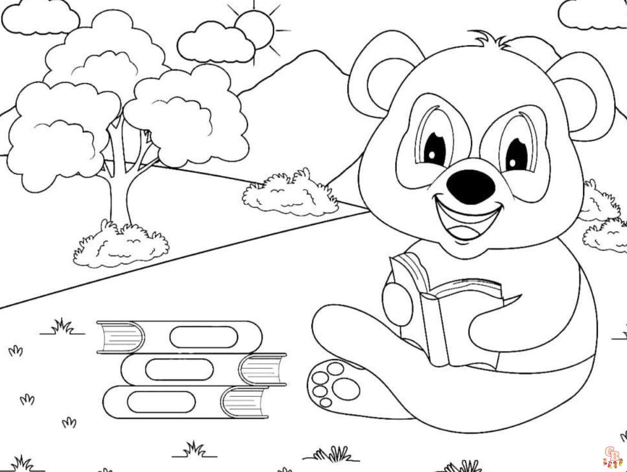 free printable panda adult coloring page