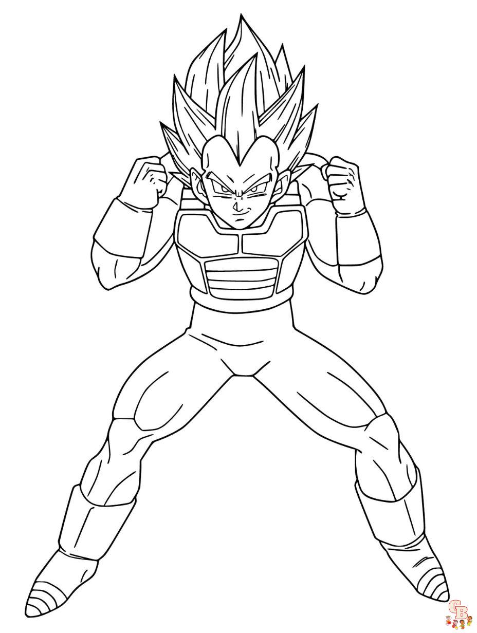 goku vs vegeta coloring pages